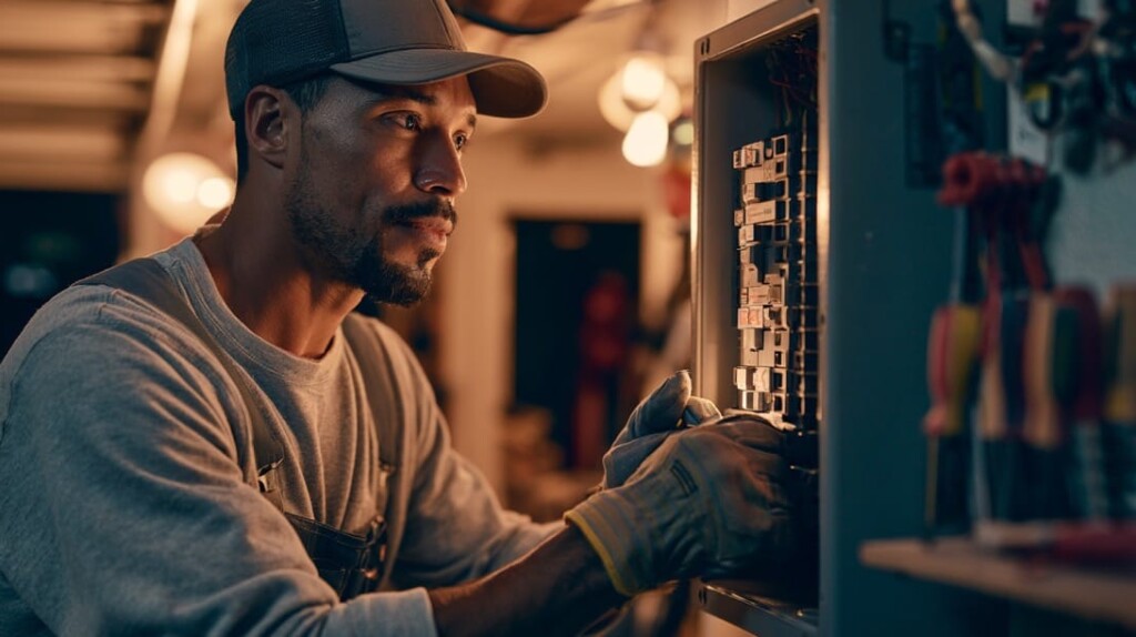 licensed electrician rewiring residential panel